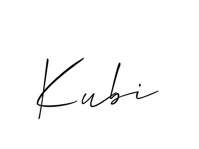 The best way (Allison_Script) to make a short signature is to pick only two or three words in your name. The name Kubi include a total of six letters. For converting this name. Kubi signature style 2 images and pictures png