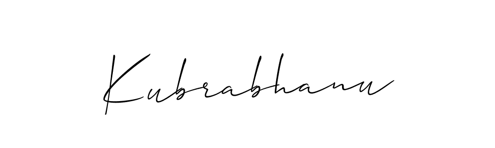 Similarly Allison_Script is the best handwritten signature design. Signature creator online .You can use it as an online autograph creator for name Kubrabhanu. Kubrabhanu signature style 2 images and pictures png