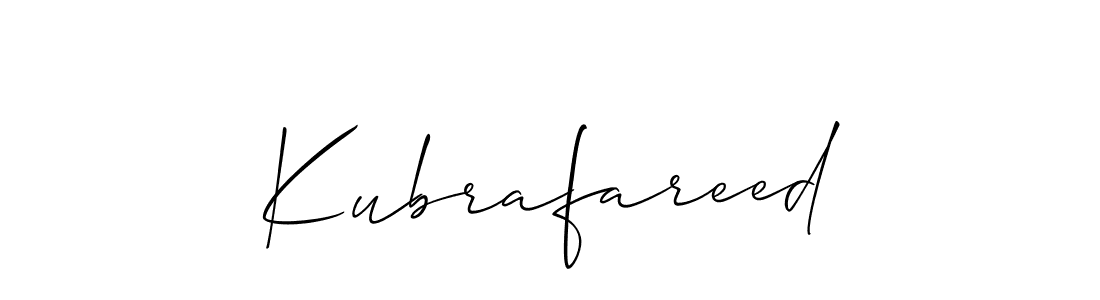 How to make Kubrafareed signature? Allison_Script is a professional autograph style. Create handwritten signature for Kubrafareed name. Kubrafareed signature style 2 images and pictures png