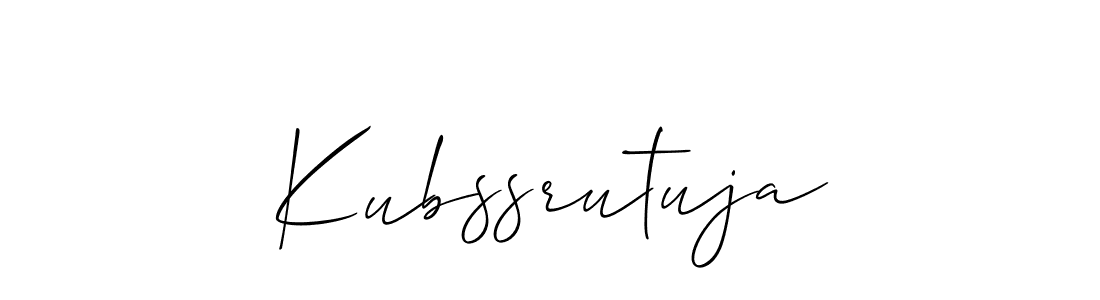 How to make Kubssrutuja name signature. Use Allison_Script style for creating short signs online. This is the latest handwritten sign. Kubssrutuja signature style 2 images and pictures png
