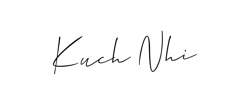 How to make Kuch Nhi name signature. Use Allison_Script style for creating short signs online. This is the latest handwritten sign. Kuch Nhi signature style 2 images and pictures png