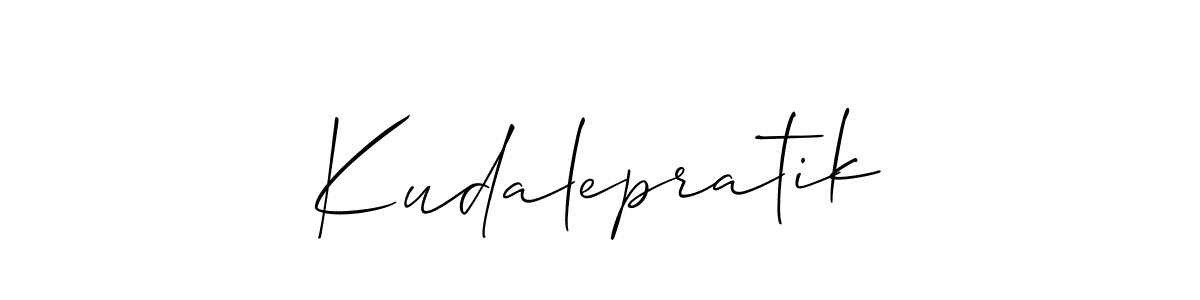 Design your own signature with our free online signature maker. With this signature software, you can create a handwritten (Allison_Script) signature for name Kudalepratik. Kudalepratik signature style 2 images and pictures png