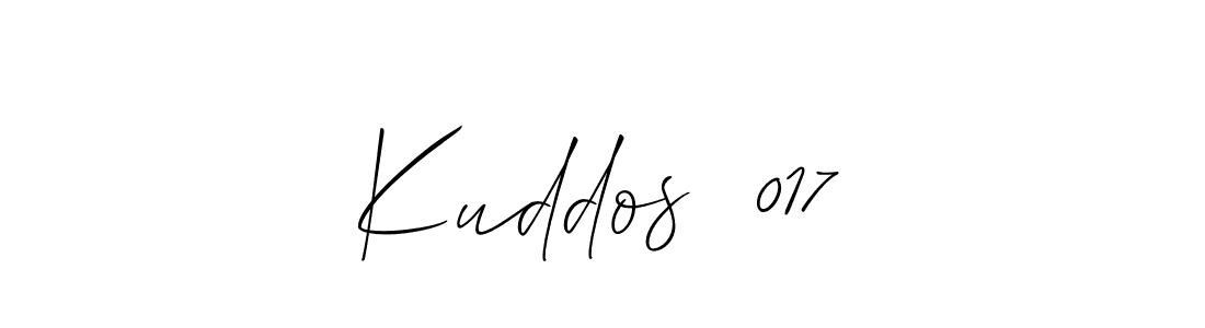 It looks lik you need a new signature style for name Kuddos  017. Design unique handwritten (Allison_Script) signature with our free signature maker in just a few clicks. Kuddos  017 signature style 2 images and pictures png