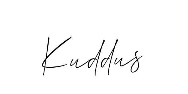 Make a beautiful signature design for name Kuddus. With this signature (Allison_Script) style, you can create a handwritten signature for free. Kuddus signature style 2 images and pictures png