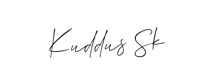 You should practise on your own different ways (Allison_Script) to write your name (Kuddus Sk) in signature. don't let someone else do it for you. Kuddus Sk signature style 2 images and pictures png