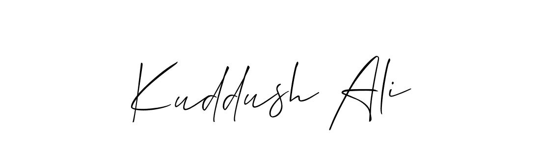 The best way (Allison_Script) to make a short signature is to pick only two or three words in your name. The name Kuddush Ali include a total of six letters. For converting this name. Kuddush Ali signature style 2 images and pictures png