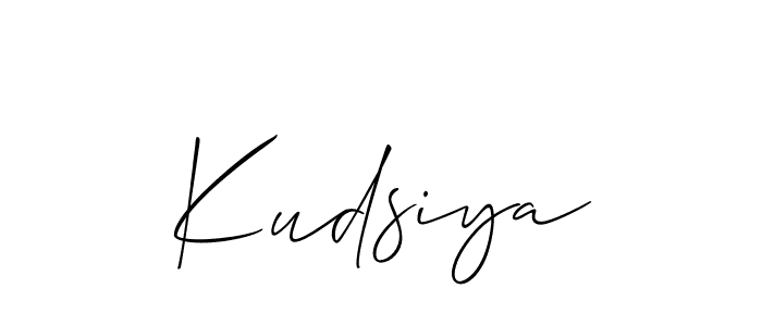 if you are searching for the best signature style for your name Kudsiya. so please give up your signature search. here we have designed multiple signature styles  using Allison_Script. Kudsiya signature style 2 images and pictures png