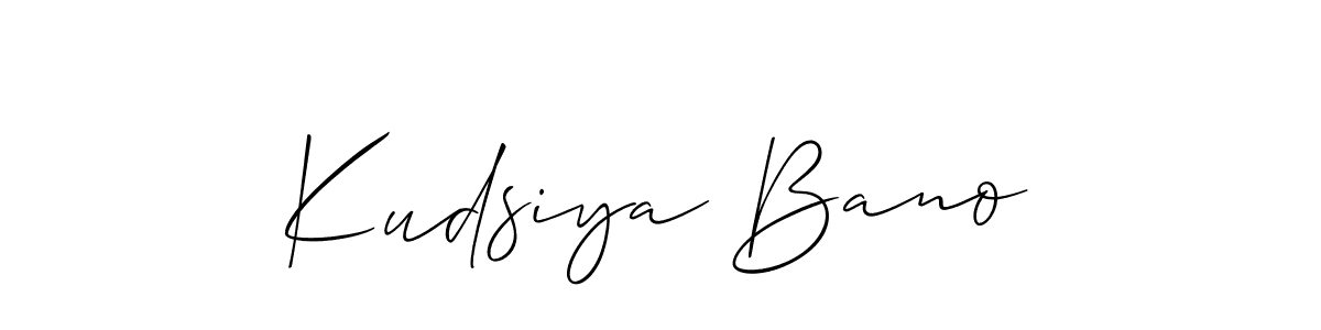 Allison_Script is a professional signature style that is perfect for those who want to add a touch of class to their signature. It is also a great choice for those who want to make their signature more unique. Get Kudsiya Bano name to fancy signature for free. Kudsiya Bano signature style 2 images and pictures png