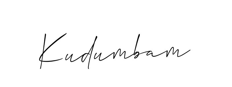 It looks lik you need a new signature style for name Kudumbam. Design unique handwritten (Allison_Script) signature with our free signature maker in just a few clicks. Kudumbam signature style 2 images and pictures png