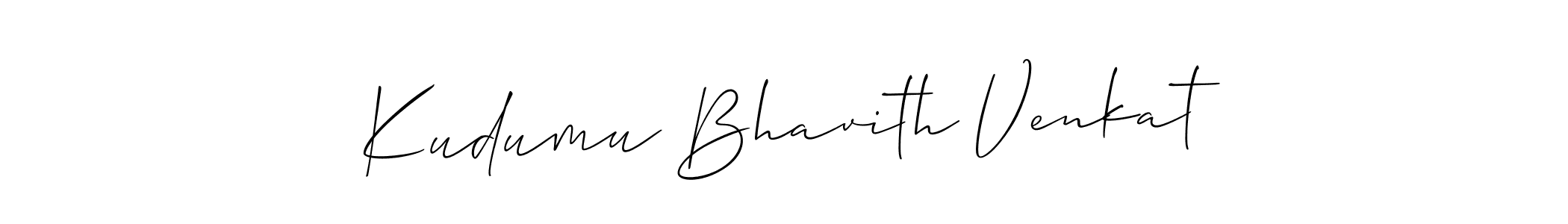 How to make Kudumu Bhavith Venkat signature? Allison_Script is a professional autograph style. Create handwritten signature for Kudumu Bhavith Venkat name. Kudumu Bhavith Venkat signature style 2 images and pictures png