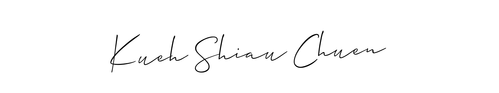 Make a beautiful signature design for name Kueh Shiau Chuen. With this signature (Allison_Script) style, you can create a handwritten signature for free. Kueh Shiau Chuen signature style 2 images and pictures png