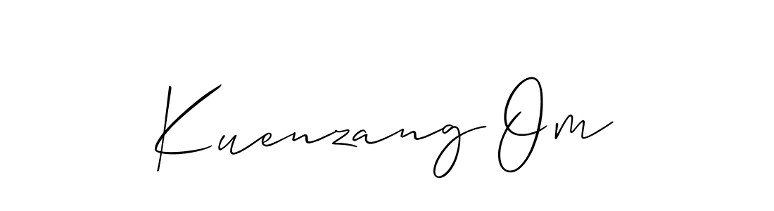 You should practise on your own different ways (Allison_Script) to write your name (Kuenzang Om) in signature. don't let someone else do it for you. Kuenzang Om signature style 2 images and pictures png