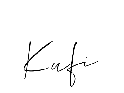 Make a beautiful signature design for name Kufi. With this signature (Allison_Script) style, you can create a handwritten signature for free. Kufi signature style 2 images and pictures png