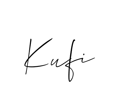 Design your own signature with our free online signature maker. With this signature software, you can create a handwritten (Allison_Script) signature for name Kufi. Kufi signature style 2 images and pictures png