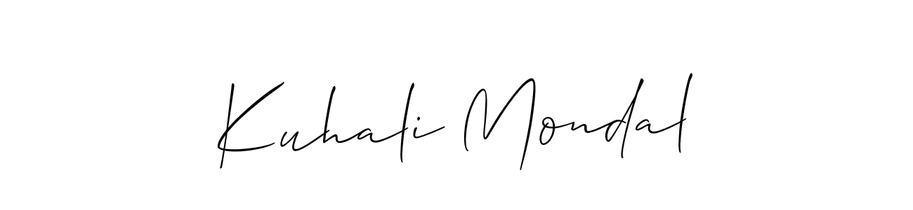Kuhali Mondal stylish signature style. Best Handwritten Sign (Allison_Script) for my name. Handwritten Signature Collection Ideas for my name Kuhali Mondal. Kuhali Mondal signature style 2 images and pictures png