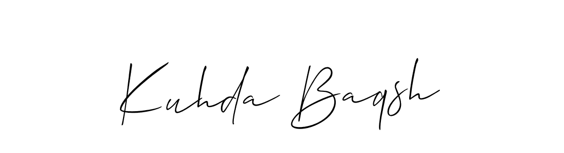 Allison_Script is a professional signature style that is perfect for those who want to add a touch of class to their signature. It is also a great choice for those who want to make their signature more unique. Get Kuhda Baqsh name to fancy signature for free. Kuhda Baqsh signature style 2 images and pictures png