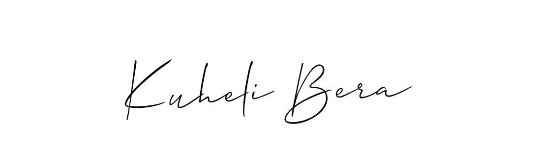 You should practise on your own different ways (Allison_Script) to write your name (Kuheli Bera) in signature. don't let someone else do it for you. Kuheli Bera signature style 2 images and pictures png