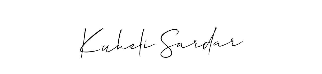 Similarly Allison_Script is the best handwritten signature design. Signature creator online .You can use it as an online autograph creator for name Kuheli Sardar. Kuheli Sardar signature style 2 images and pictures png