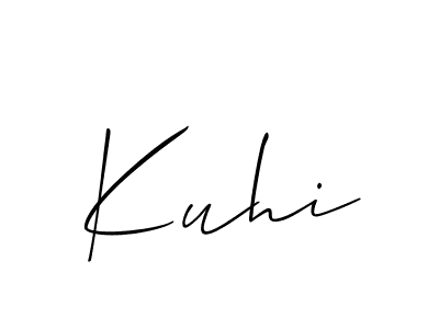 Design your own signature with our free online signature maker. With this signature software, you can create a handwritten (Allison_Script) signature for name Kuhi. Kuhi signature style 2 images and pictures png