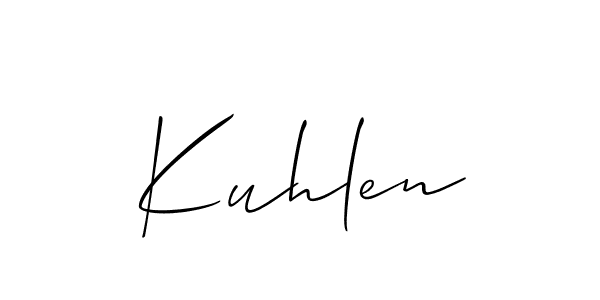 Make a beautiful signature design for name Kuhlen. With this signature (Allison_Script) style, you can create a handwritten signature for free. Kuhlen signature style 2 images and pictures png