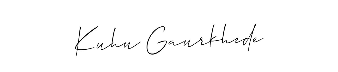 How to Draw Kuhu Gaurkhede signature style? Allison_Script is a latest design signature styles for name Kuhu Gaurkhede. Kuhu Gaurkhede signature style 2 images and pictures png