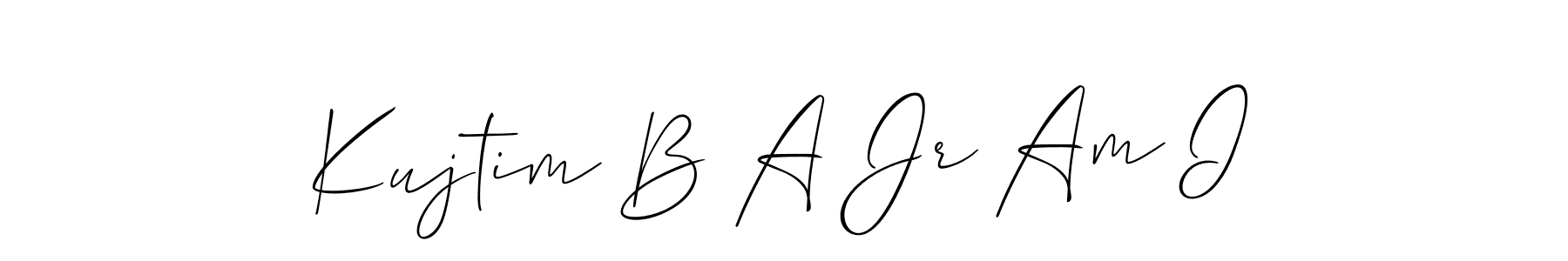 How to make Kujtim B A Jr Am I name signature. Use Allison_Script style for creating short signs online. This is the latest handwritten sign. Kujtim B A Jr Am I signature style 2 images and pictures png