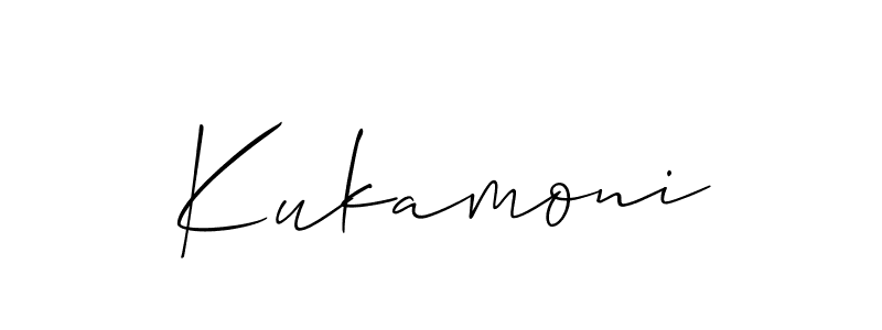 Make a beautiful signature design for name Kukamoni. With this signature (Allison_Script) style, you can create a handwritten signature for free. Kukamoni signature style 2 images and pictures png