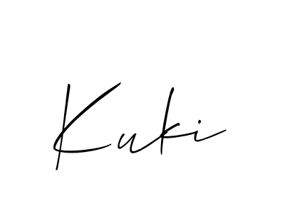 Use a signature maker to create a handwritten signature online. With this signature software, you can design (Allison_Script) your own signature for name Kuki. Kuki signature style 2 images and pictures png