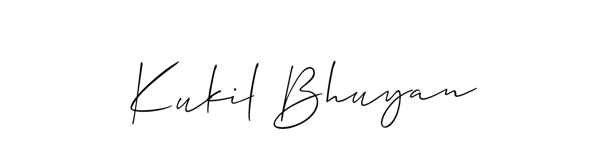 How to make Kukil Bhuyan signature? Allison_Script is a professional autograph style. Create handwritten signature for Kukil Bhuyan name. Kukil Bhuyan signature style 2 images and pictures png