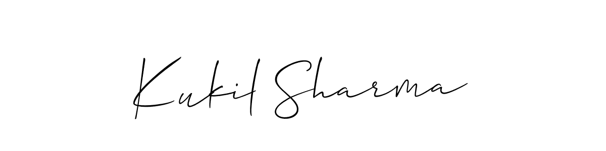 How to make Kukil Sharma name signature. Use Allison_Script style for creating short signs online. This is the latest handwritten sign. Kukil Sharma signature style 2 images and pictures png