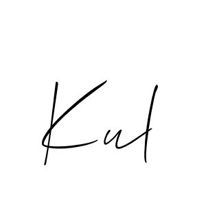 if you are searching for the best signature style for your name Kul. so please give up your signature search. here we have designed multiple signature styles  using Allison_Script. Kul signature style 2 images and pictures png