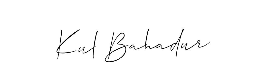 How to Draw Kul Bahadur signature style? Allison_Script is a latest design signature styles for name Kul Bahadur. Kul Bahadur signature style 2 images and pictures png