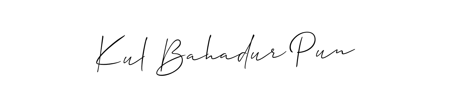 How to Draw Kul Bahadur Pun signature style? Allison_Script is a latest design signature styles for name Kul Bahadur Pun. Kul Bahadur Pun signature style 2 images and pictures png