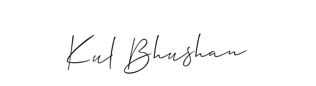 Design your own signature with our free online signature maker. With this signature software, you can create a handwritten (Allison_Script) signature for name Kul Bhushan. Kul Bhushan signature style 2 images and pictures png