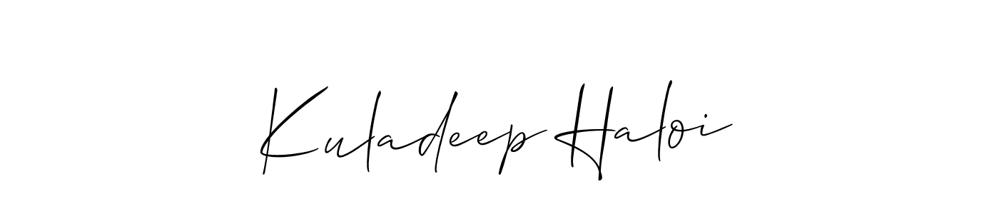 It looks lik you need a new signature style for name Kuladeep Haloi. Design unique handwritten (Allison_Script) signature with our free signature maker in just a few clicks. Kuladeep Haloi signature style 2 images and pictures png