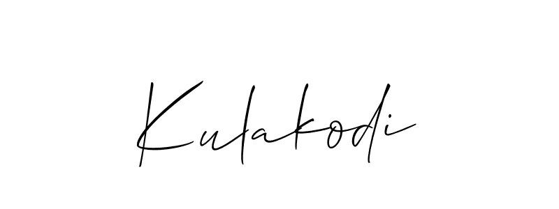 Make a beautiful signature design for name Kulakodi. With this signature (Allison_Script) style, you can create a handwritten signature for free. Kulakodi signature style 2 images and pictures png