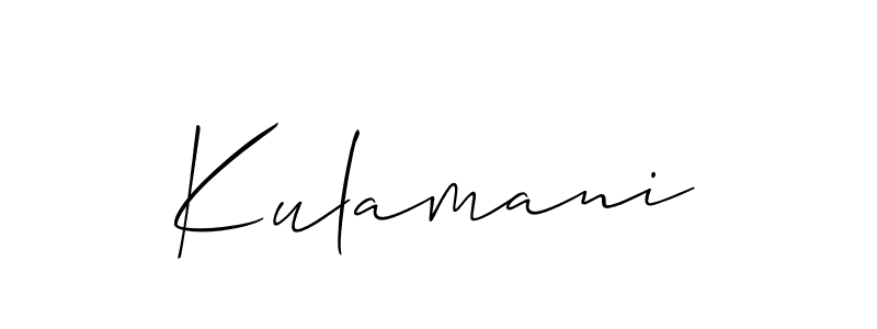 How to make Kulamani signature? Allison_Script is a professional autograph style. Create handwritten signature for Kulamani name. Kulamani signature style 2 images and pictures png