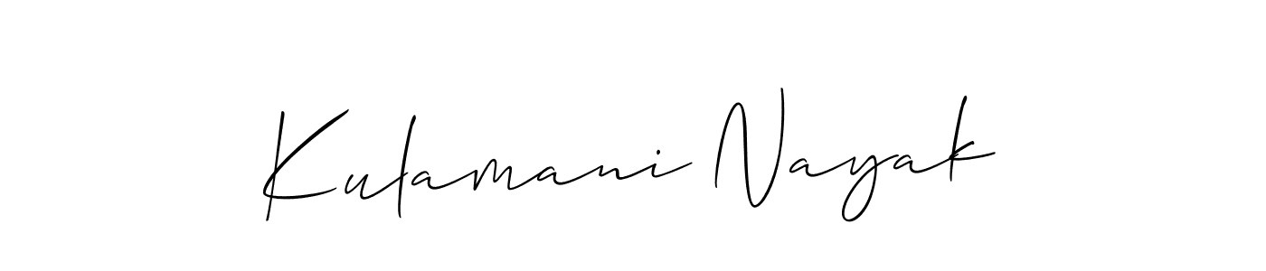 Also You can easily find your signature by using the search form. We will create Kulamani Nayak name handwritten signature images for you free of cost using Allison_Script sign style. Kulamani Nayak signature style 2 images and pictures png