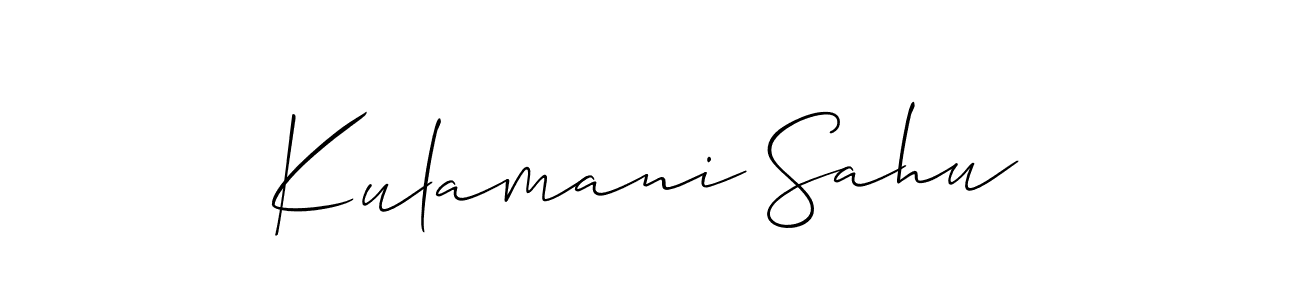 Similarly Allison_Script is the best handwritten signature design. Signature creator online .You can use it as an online autograph creator for name Kulamani Sahu. Kulamani Sahu signature style 2 images and pictures png