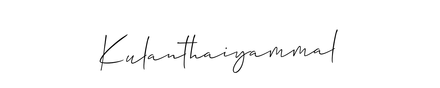 if you are searching for the best signature style for your name Kulanthaiyammal. so please give up your signature search. here we have designed multiple signature styles  using Allison_Script. Kulanthaiyammal signature style 2 images and pictures png