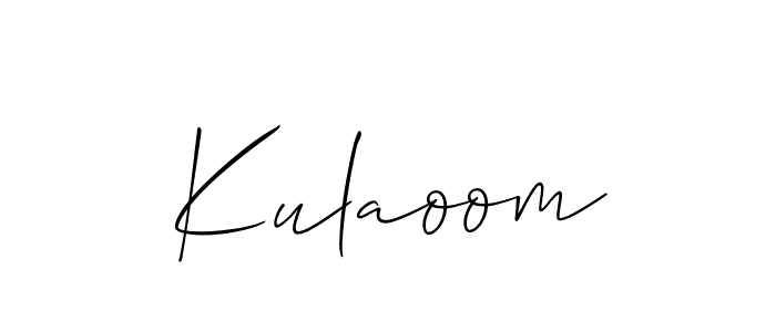 You should practise on your own different ways (Allison_Script) to write your name (Kulaoom) in signature. don't let someone else do it for you. Kulaoom signature style 2 images and pictures png