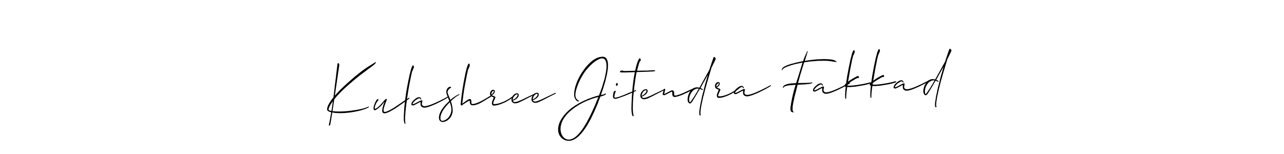 Here are the top 10 professional signature styles for the name Kulashree Jitendra Fakkad. These are the best autograph styles you can use for your name. Kulashree Jitendra Fakkad signature style 2 images and pictures png