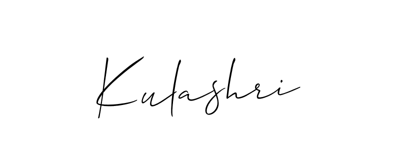 Use a signature maker to create a handwritten signature online. With this signature software, you can design (Allison_Script) your own signature for name Kulashri. Kulashri signature style 2 images and pictures png