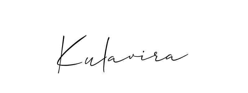 Create a beautiful signature design for name Kulavira. With this signature (Allison_Script) fonts, you can make a handwritten signature for free. Kulavira signature style 2 images and pictures png