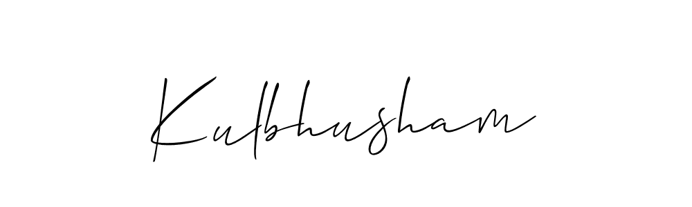 Use a signature maker to create a handwritten signature online. With this signature software, you can design (Allison_Script) your own signature for name Kulbhusham. Kulbhusham signature style 2 images and pictures png