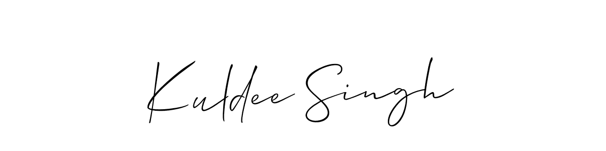 Use a signature maker to create a handwritten signature online. With this signature software, you can design (Allison_Script) your own signature for name Kuldee Singh. Kuldee Singh signature style 2 images and pictures png