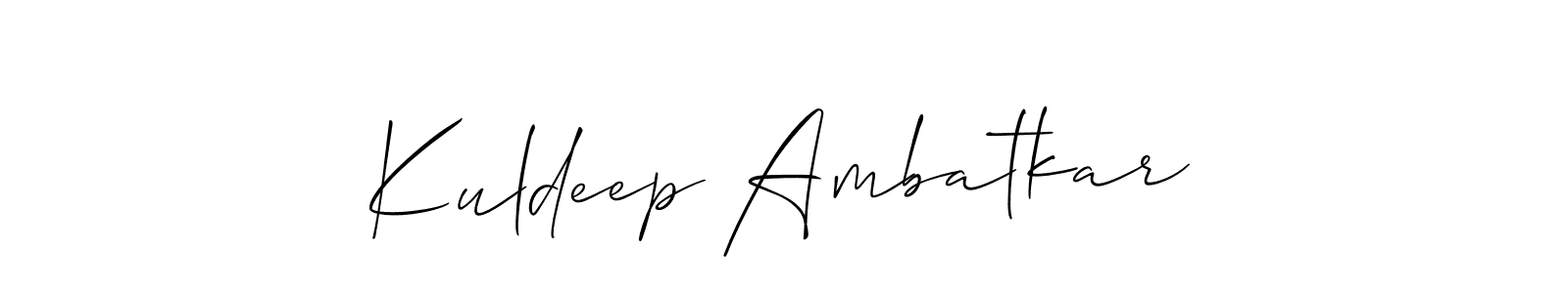 How to make Kuldeep Ambatkar name signature. Use Allison_Script style for creating short signs online. This is the latest handwritten sign. Kuldeep Ambatkar signature style 2 images and pictures png