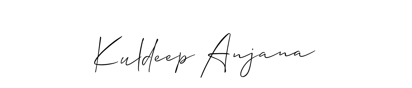 Allison_Script is a professional signature style that is perfect for those who want to add a touch of class to their signature. It is also a great choice for those who want to make their signature more unique. Get Kuldeep Anjana name to fancy signature for free. Kuldeep Anjana signature style 2 images and pictures png