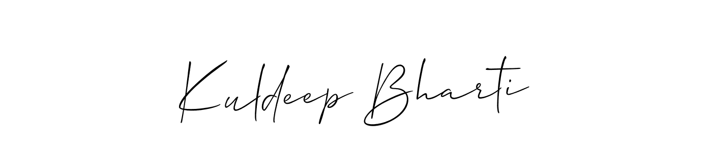 You should practise on your own different ways (Allison_Script) to write your name (Kuldeep Bharti) in signature. don't let someone else do it for you. Kuldeep Bharti signature style 2 images and pictures png