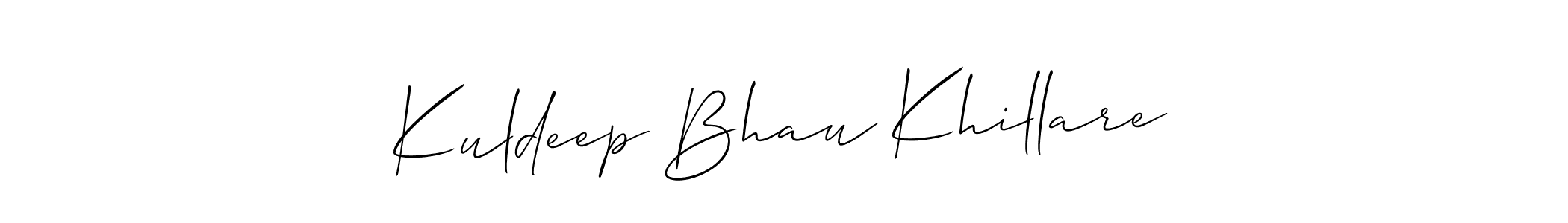 if you are searching for the best signature style for your name Kuldeep Bhau Khillare. so please give up your signature search. here we have designed multiple signature styles  using Allison_Script. Kuldeep Bhau Khillare signature style 2 images and pictures png